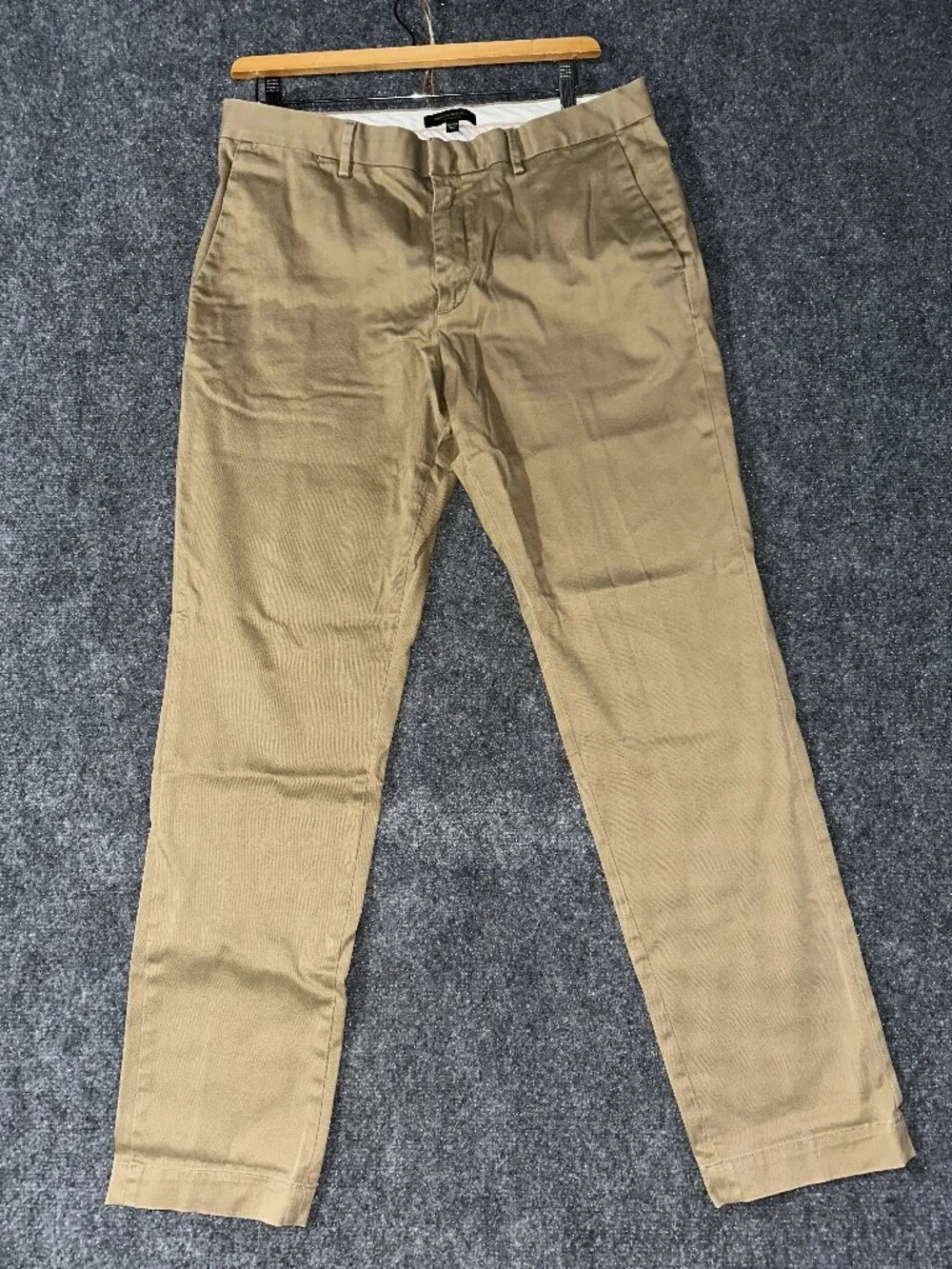 Banana Republic Fulton Chino Men 36 Tan Cotton Stretch Flat Front Pants Slim